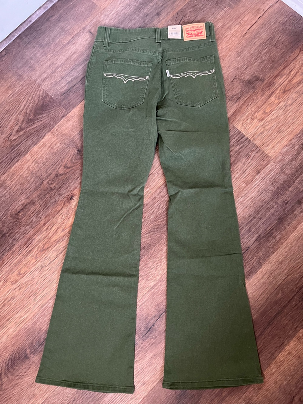 Levi's 726 Western Flare Olive Green Women’s Jeans - 32” Inseam - Picture 12 of 13